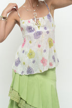 Load image into Gallery viewer, Vintage x Cream Floral Metallic Tie Tank (XS, S)