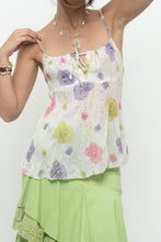 Load image into Gallery viewer, Vintage x Cream Floral Metallic Tie Tank (XS, S)