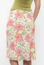 Load image into Gallery viewer, Vintage x SUZY SHEIR White Floral Stretchy Midi Skirt (S)