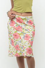 Load image into Gallery viewer, Vintage x SUZY SHEIR White Floral Stretchy Midi Skirt (S)
