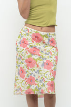 Load image into Gallery viewer, Vintage x SUZY SHEIR White Floral Stretchy Midi Skirt (S)