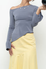 Load image into Gallery viewer, GARAGE x Slate Grey Off-Shoulder Long Sleeve Crop (XS)