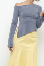 Load image into Gallery viewer, GARAGE x Slate Grey Off-Shoulder Long Sleeve Crop (XS)