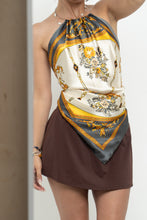 Load image into Gallery viewer, Vintage x F21 Patterned Satin Scarf Open-Back Top (XS-M)
