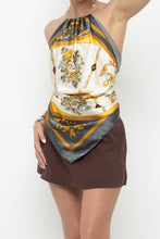 Load image into Gallery viewer, Vintage x F21 Patterned Satin Scarf Open-Back Top (XS-M)