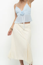 Load image into Gallery viewer, Vintage x Baby Blue Rose Pleated Crop Tank (S, M)