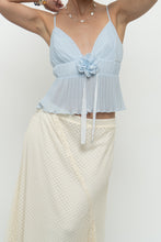Load image into Gallery viewer, Vintage x Baby Blue Rose Pleated Crop Tank (S, M)