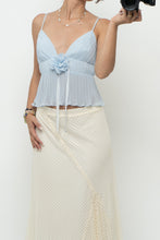 Load image into Gallery viewer, Vintage x Baby Blue Rose Pleated Crop Tank (S, M)