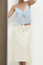 Load image into Gallery viewer, Vintage x Baby Blue Rose Pleated Crop Tank (S, M)