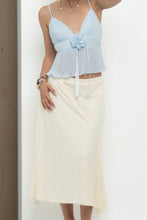 Load image into Gallery viewer, Vintage x Baby Blue Rose Pleated Crop Tank (S, M)