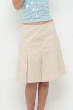 Load image into Gallery viewer, Vintage x MOSSIMO Beige Panelled Cotton-Blend Midi Skirt (S, M)