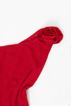 Load image into Gallery viewer, Vintage x Made in USA x Red Rose One-Shoulder Top (XS, S)
