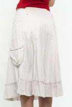 Load image into Gallery viewer, Vintage x TRICOTTO Beige Tie Panelled Midi Skirt (M, L)