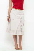 Load image into Gallery viewer, Vintage x TRICOTTO Beige Tie Panelled Midi Skirt (M, L)
