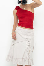 Load image into Gallery viewer, Vintage x Made in USA x Red Rose One-Shoulder Top (XS, S)
