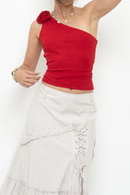 Load image into Gallery viewer, Vintage x Made in USA x Red Rose One-Shoulder Top (XS, S)
