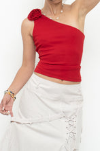 Load image into Gallery viewer, Vintage x Made in USA x Red Rose One-Shoulder Top (XS, S)