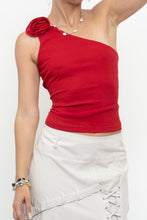 Load image into Gallery viewer, Vintage x Made in USA x Red Rose One-Shoulder Top (XS, S)