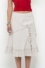 Load image into Gallery viewer, Vintage x TRICOTTO Beige Tie Panelled Midi Skirt (M, L)