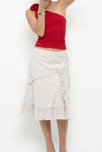 Load image into Gallery viewer, Vintage x TRICOTTO Beige Tie Panelled Midi Skirt (M, L)