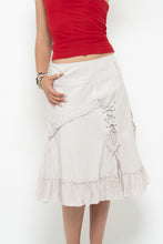 Load image into Gallery viewer, Vintage x TRICOTTO Beige Tie Panelled Midi Skirt (M, L)