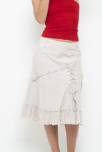 Load image into Gallery viewer, Vintage x TRICOTTO Beige Tie Panelled Midi Skirt (M, L)