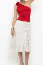 Load image into Gallery viewer, Vintage x TRICOTTO Beige Tie Panelled Midi Skirt (M, L)