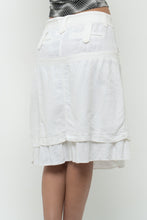 Load image into Gallery viewer, Vintage x Made in TUNISIA x White Linen Midi Tie Skirt (M, L)