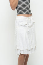 Load image into Gallery viewer, Vintage x Made in TUNISIA x White Linen Midi Tie Skirt (M, L)