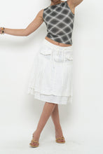 Load image into Gallery viewer, Vintage x Made in TUNISIA x White Linen Midi Tie Skirt (M, L)