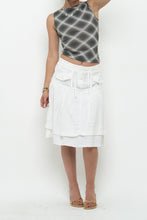 Load image into Gallery viewer, Vintage x Made in TUNISIA x White Linen Midi Tie Skirt (M, L)