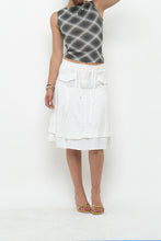 Load image into Gallery viewer, Vintage x Made in TUNISIA x White Linen Midi Tie Skirt (M, L)
