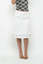 Load image into Gallery viewer, Vintage x Made in TUNISIA x White Linen Midi Tie Skirt (M, L)