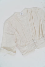 Load image into Gallery viewer, SHYANNE MIRABELLI x Made in AUS x Cotton, Linen Cream Crop Blouse (XS)