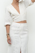 Load image into Gallery viewer, SHYANNE MIRABELLI x Made in AUS x Cotton, Linen Cream Crop Blouse (XS)