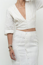 Load image into Gallery viewer, SHYANNE MIRABELLI x Made in AUS x Cotton, Linen Cream Crop Blouse (XS)