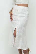 Load image into Gallery viewer, JENNIFER LANE x Cream Cotton Button Midi Skirt (XS)