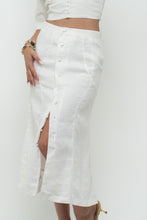 Load image into Gallery viewer, JENNIFER LANE x Cream Cotton Button Midi Skirt (XS)