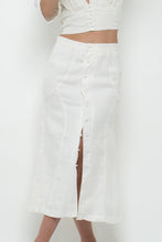 Load image into Gallery viewer, JENNIFER LANE x Cream Cotton Button Midi Skirt (XS)