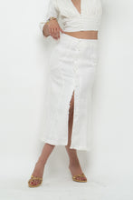 Load image into Gallery viewer, JENNIFER LANE x Cream Cotton Button Midi Skirt (XS)