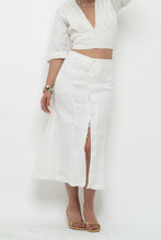 Load image into Gallery viewer, JENNIFER LANE x Cream Cotton Button Midi Skirt (XS)