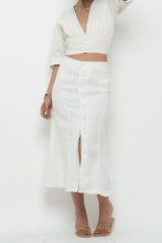 Load image into Gallery viewer, JENNIFER LANE x Cream Cotton Button Midi Skirt (XS)