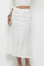 Load image into Gallery viewer, JENNIFER LANE x Cream Cotton Button Midi Skirt (XS)