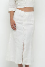 Load image into Gallery viewer, JENNIFER LANE x Cream Cotton Button Midi Skirt (XS)