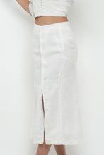 Load image into Gallery viewer, JENNIFER LANE x Cream Cotton Button Midi Skirt (XS)