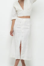 Load image into Gallery viewer, JENNIFER LANE x Cream Cotton Button Midi Skirt (XS)