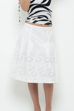Load image into Gallery viewer, Vintage x SUZY SHIER White Cotton Eyelette Midi Skirt (S, M)