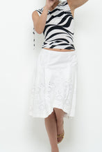Load image into Gallery viewer, Vintage x SUZY SHIER White Cotton Eyelette Midi Skirt (S, M)