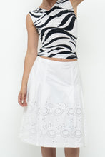Load image into Gallery viewer, Vintage x SUZY SHIER White Cotton Eyelette Midi Skirt (S, M)