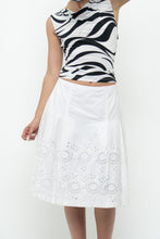 Load image into Gallery viewer, Vintage x SUZY SHIER White Cotton Eyelette Midi Skirt (S, M)